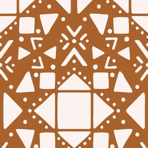 Geo tribal pattern - Boho Brown - JUMBO