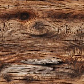 Distressed Wood Bark - Brown Wallpaper