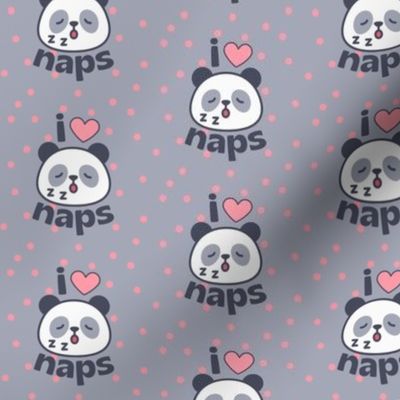 I Love Naps Panda Gray
