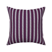 Horizontal Leaf Stripes - grey and purple