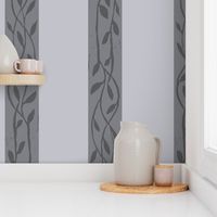 Horizontal Leaf Stripes - grey