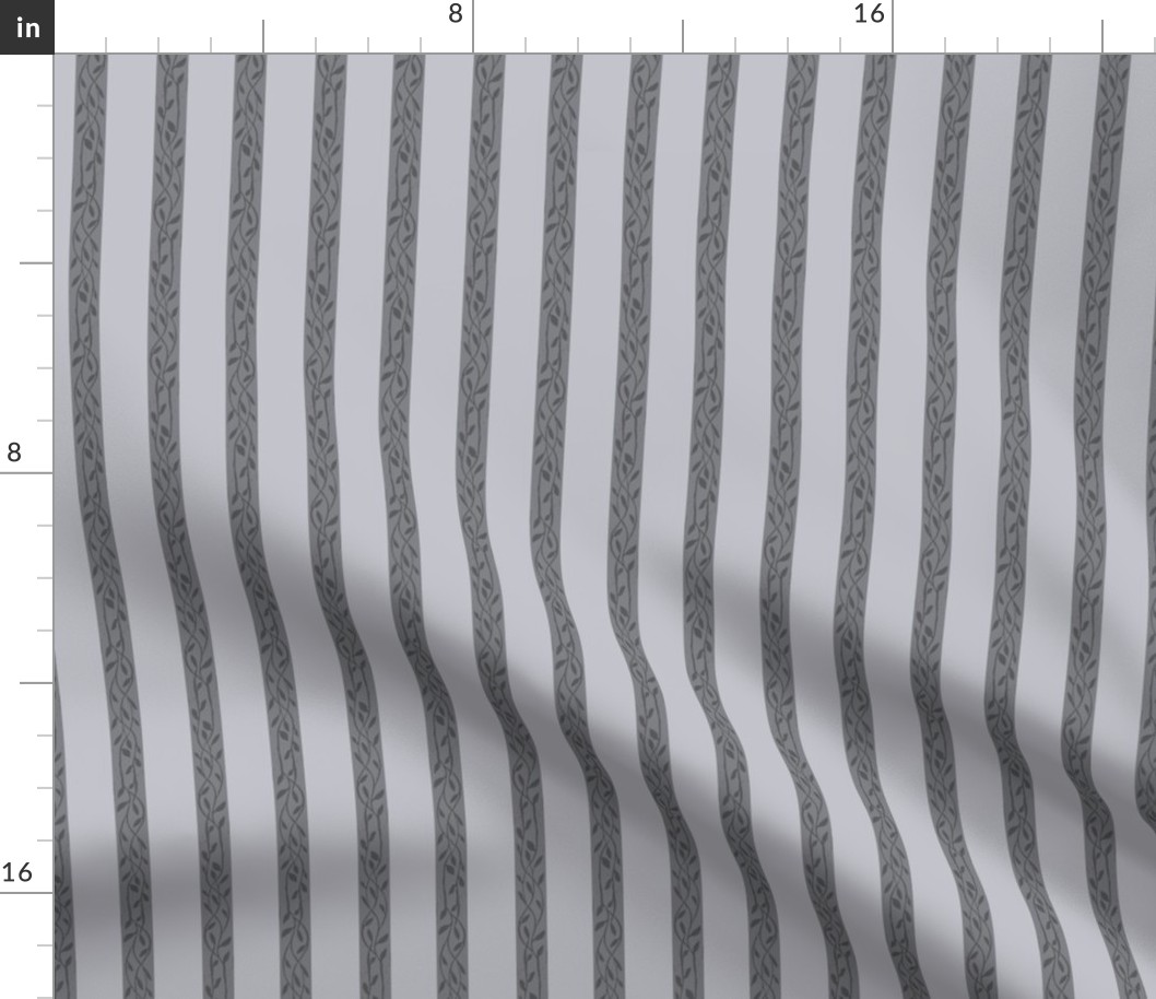Horizontal Leaf Stripes - grey