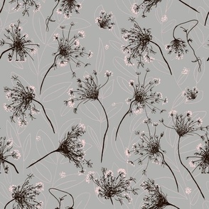 Queen Ann's lace on grey