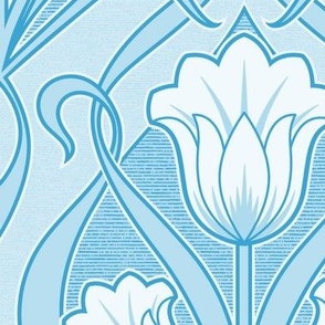 Tulips Art Nouveau_Maximum Blue_Soft