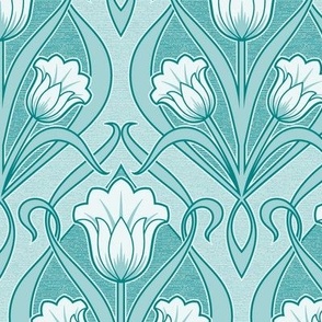 Tulips Art Nouveau_Dark Cyan_Soft_50Size