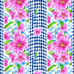 Flowers and blue gingham