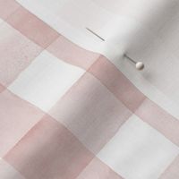 Soft Blush Pink Watercolor Gingham - Medium Scale -  Pastel Rose Quartz Nursery Baby Girl Checkers Buffalo Plaid Checkers