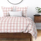 Soft Blush Pink Watercolor Gingham - Large Scale -  Pastel Rose Quartz Nursery Baby Girl Checkers Buffalo Plaid Checkers