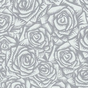 Eclectic roses in monotone gray. Large scale