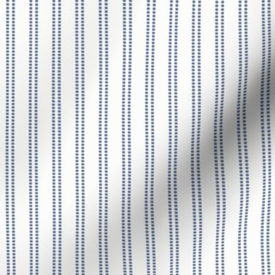 Seeded Stripe: Denim Blue Thin Stripe, Beaded Stripe, Dotted Stripe