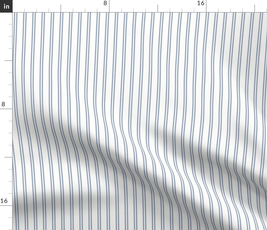 Seeded Stripe: Denim Blue Thin Stripe, Beaded Stripe, Dotted Stripe