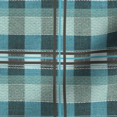 plaid - burnt sienna and aqua