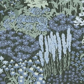 Garden-Bloom_Floral_Medium_Dark Green_Blue_Hufton-Studio