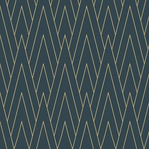  MONTAGNES POINTUES ART DECO - CHAMPAGNE ON DARK TEAL