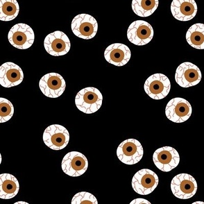 Halloween eyeballs - scary eyes with blood brown orange on black