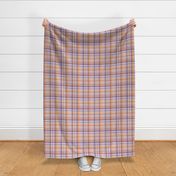 Halloween gingham plaid - little traditional checker texture for fall in purple orange beige on white