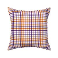 Halloween gingham plaid - little traditional checker texture for fall in purple orange beige on white