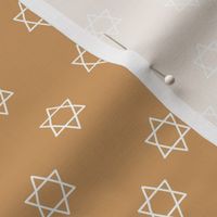 Little minimalist star of David - Jewish icon in freehand israel symbol style white on golden ochre yellow