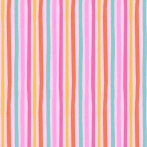 medium//multi colour stripes on pink