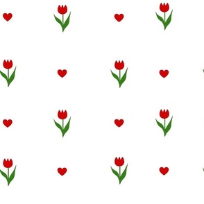 Tulip flower & heart pattern