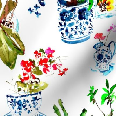 CreativeIngrid Plant pots and tea pattern