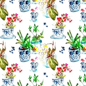 CreativeIngrid Plant pots and tea pattern