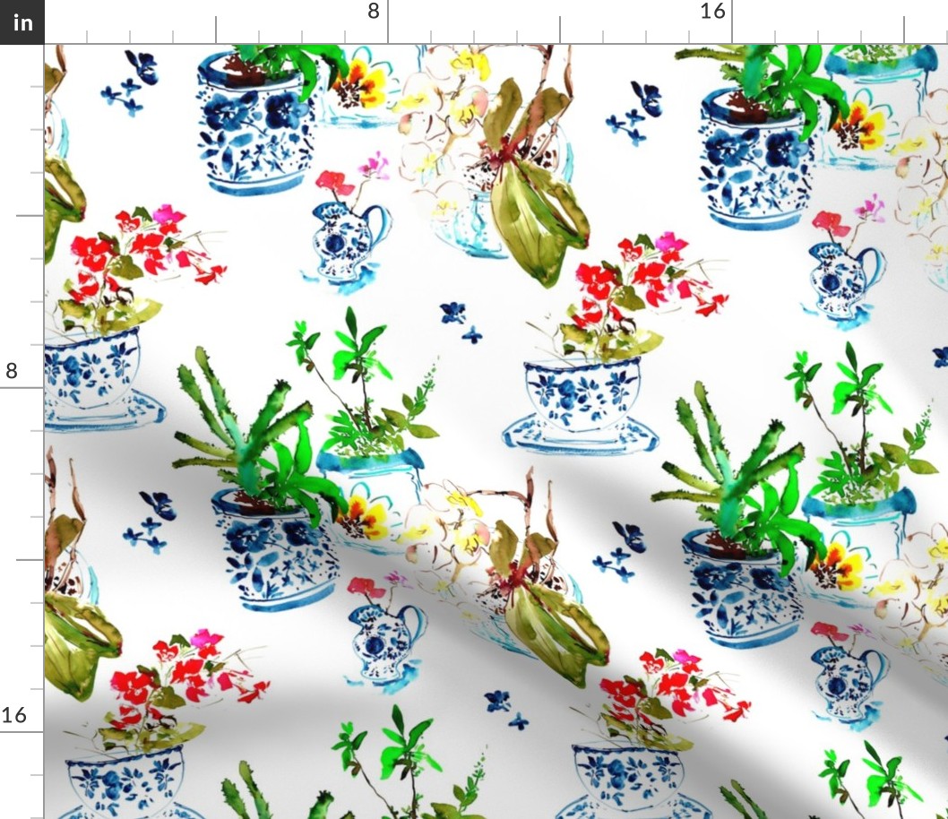 CreativeIngrid Plant pots and tea pattern