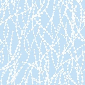 Coral blender print, basic, simple, minimal, hand drawn, white, blue