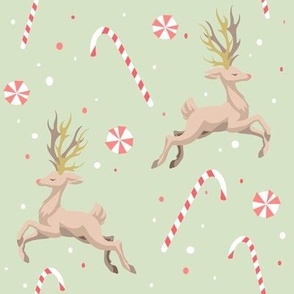 Rudolf Reindeer Christmas Peppermint Candy Cane // Medium 