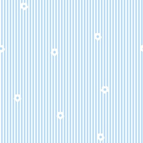    Sky blue stripe flower pattern