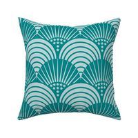 Safe Harbor Seashells / Art Deco / Beach Coastal / Ultra-Steady Teal / Small