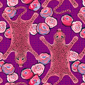 Pink Leopard skins on pattern violet