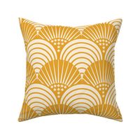 Safe Harbor Seashells / Art Deco / Beach Coastal / Golden Orange / Small