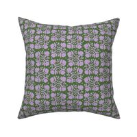 Green and Violet Floral Silhouette