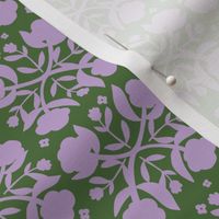 Green and Violet Floral Silhouette