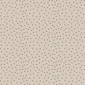 Charcoal gray polka dots on taupe beige background