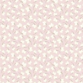 Floating off-white flowers on soft pink background