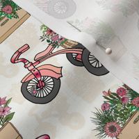 Tricycles With Flower Baskets (small scale) 