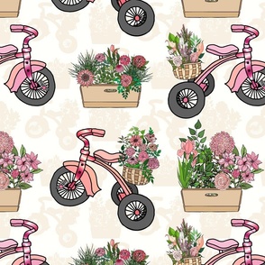 Tricycles With Flower Baskets (large scale) 