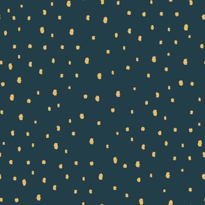 Golden dots on black background