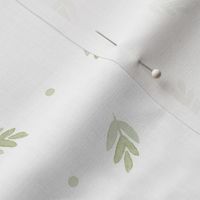 Minimal Sage Green Leaf with Polka Dots