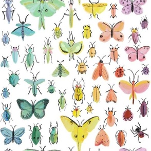 Rainbow bugs - multicolor doodle - small scale