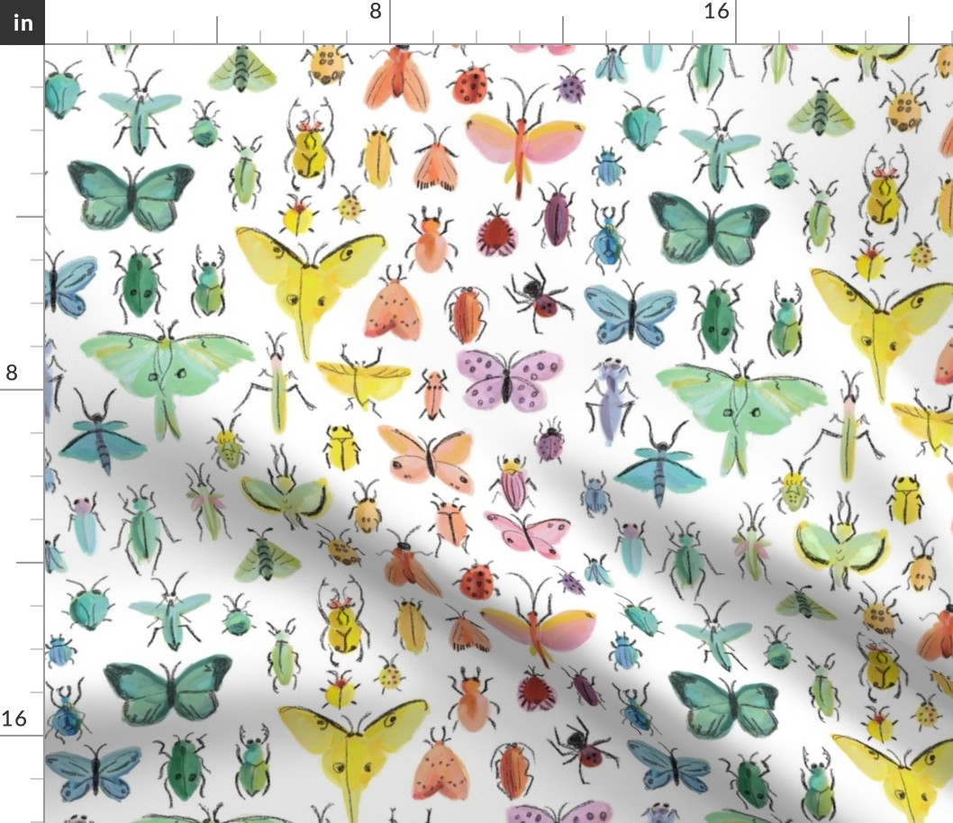 Rainbow bugs - multicolor doodle - small scale