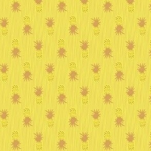 Yellow and Golden Pineapples with Lime Green Background and Golden Lines