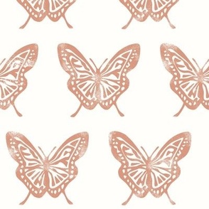 Butterflies - Block Print Butterfly - light terracotta - LAD23