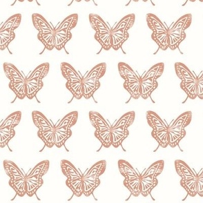 (small scale) Butterflies - Block Print Butterfly - light terracotta - LAD23