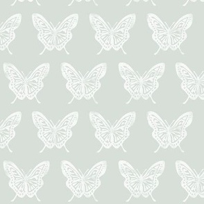 (small scale) Butterflies - Block Print Butterfly - lightest sage - LAD23