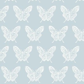 (small scale) Butterflies - Block Print Butterfly - coastal blue - LAD23