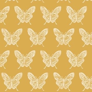 (small scale) Butterflies - Block Print Butterfly - golden - LAD23