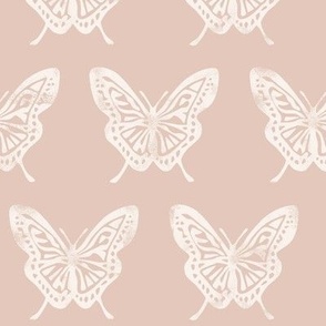 Butterflies - Block Print Butterfly - blush - LAD23